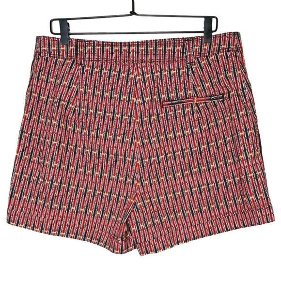 Maeve By Anthropologie Women’s Abstract City Cuffed Shorts Red/Blue Size 14 - Picture 2 of 6
